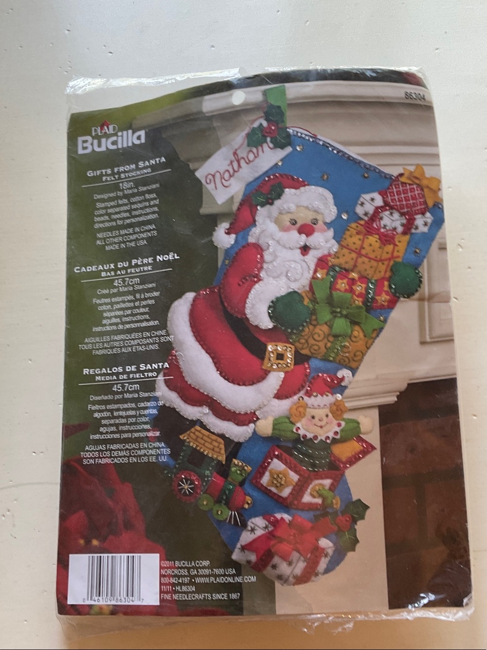Bucilla GIFTS FROM SANTA Christmas Stocking Felt Kit